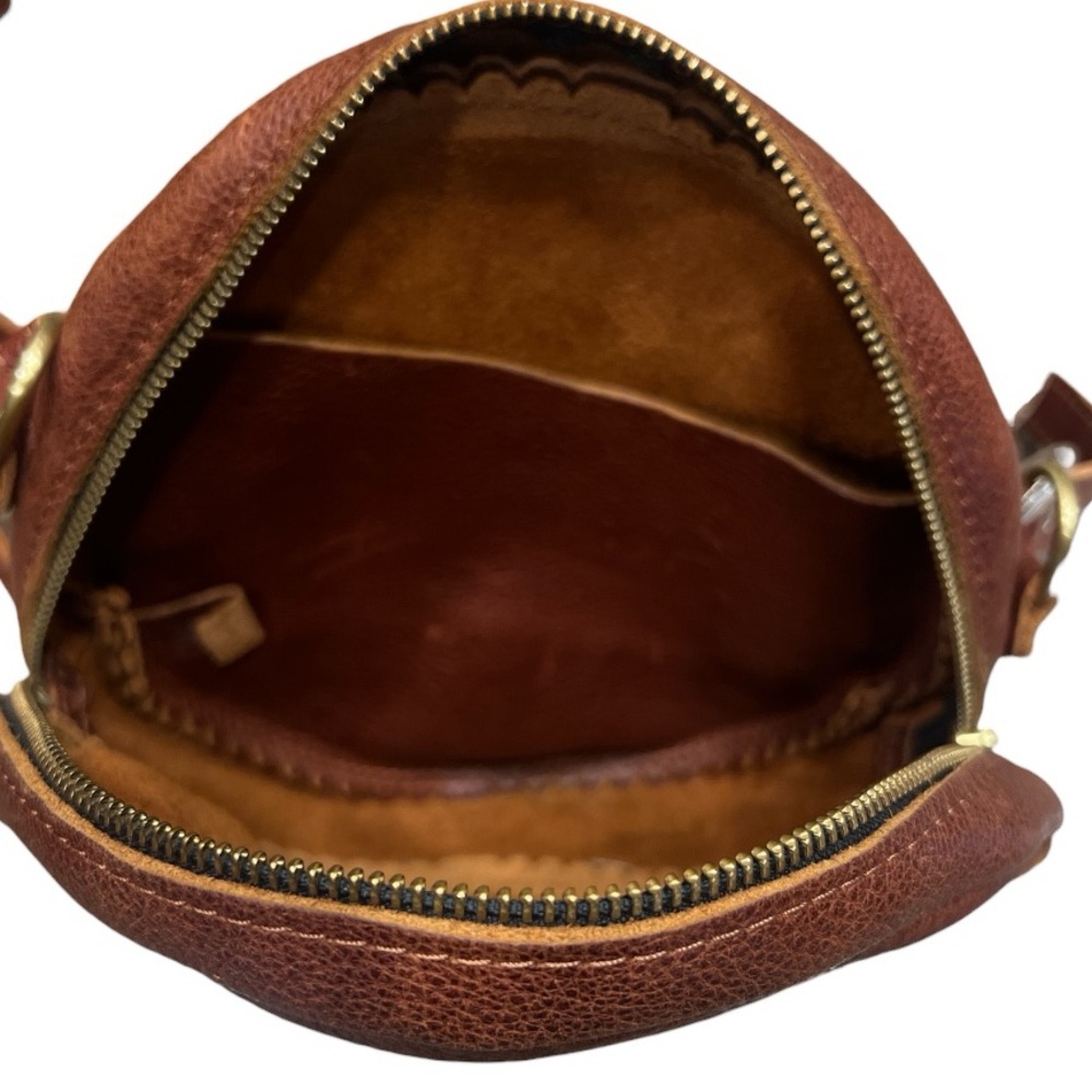 Portland Leather Goods Large Circle Crossbody Bag for Women Nutmeg - Picture 8 of 11